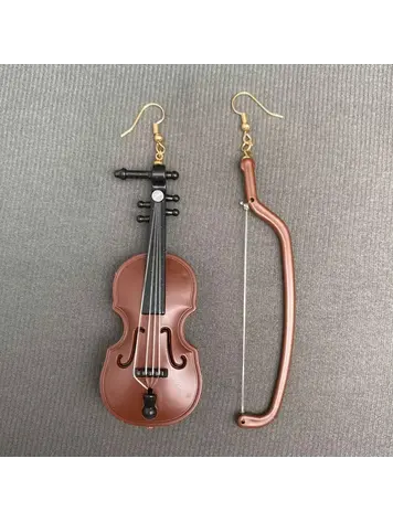 MIO QUEENA RESIN VIOLIN DANGLE EARRINGS