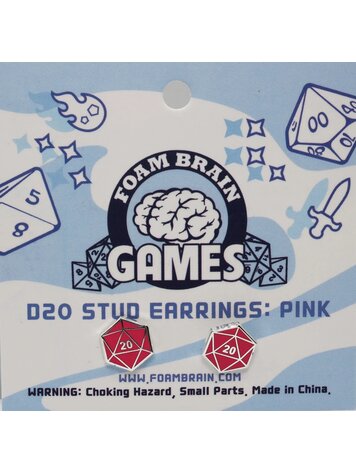 FOAM BRAIN GAMES FOAM BRAIN GAMES D20 STUD EARRINGS - PINK