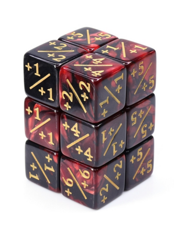 FOAM BRAIN GAMES FOAM BRAIN GAMES +1/+1 RED & BLACK COUNTER DICE