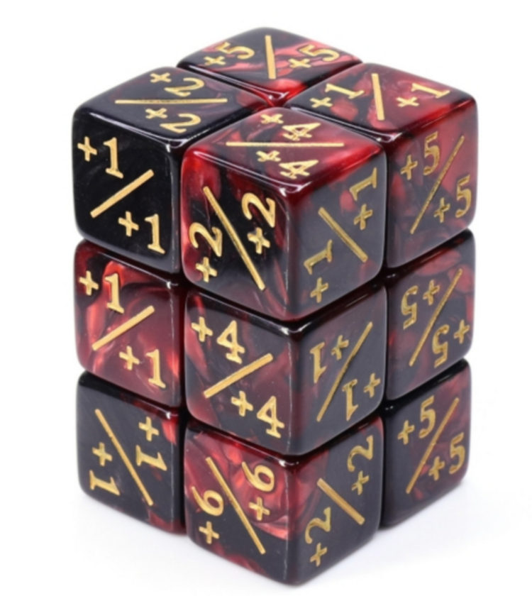FOAM BRAIN GAMES FOAM BRAIN GAMES +1/+1 RED & BLACK COUNTER DICE