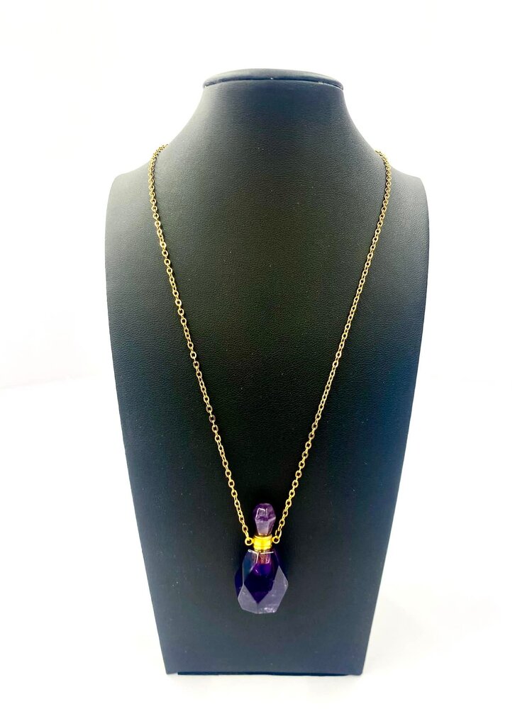HYMGHO HYMGHO GEMSTONE POTION BOTTLE NECKLACE AMETHYST