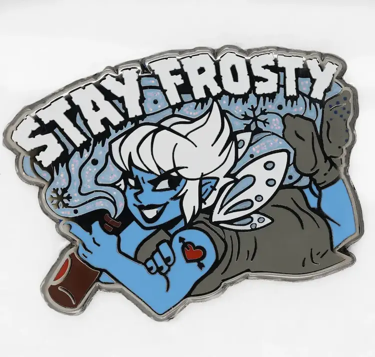 FOAM BRAIN GAMES STAY FROSTY ENAMEL PIN