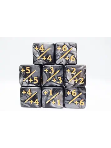 FOAM BRAIN GAMES FOAM BRAIN GAMES +1/+1 PEARL BLACK COUNTER DICE