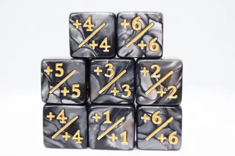 FOAM BRAIN GAMES FOAM BRAIN GAMES +1/+1 PEARL BLACK COUNTER DICE