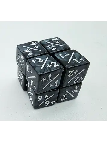 FOAM BRAIN GAMES FOAM BRAIN GAMES +1/+1 PEARL BLACK WITH WHITE COUNTER DICE