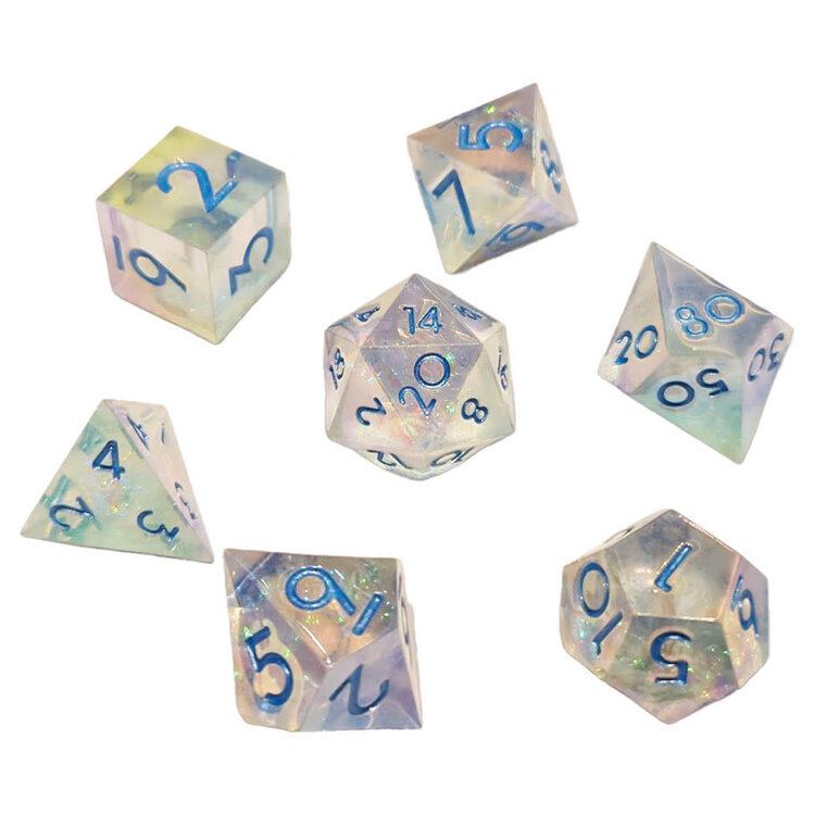 7 SET SHARP RESIN ICY SPARKLE DICE