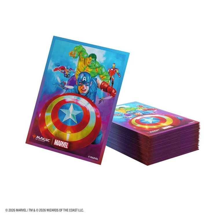 GAMEGENIC GAMEGENIC MTG MSH STANDARD CARD SLEEVES: CAPTAIN AMERICA