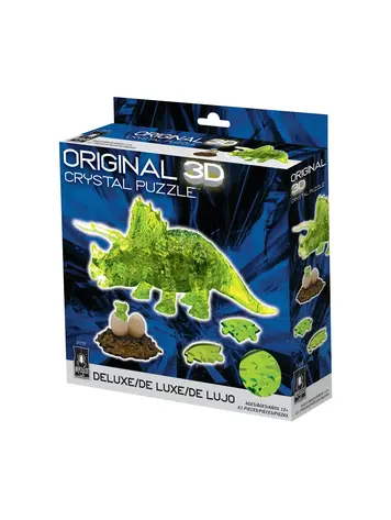 PUZZLE 3D CRYSTAL TRICERATOPS & BABY GREEN