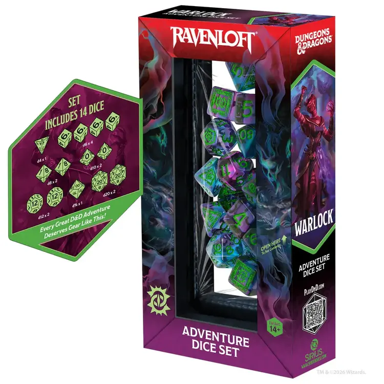 D&D ADVENTURE DICE SET RAVENLOFT WARLOCK