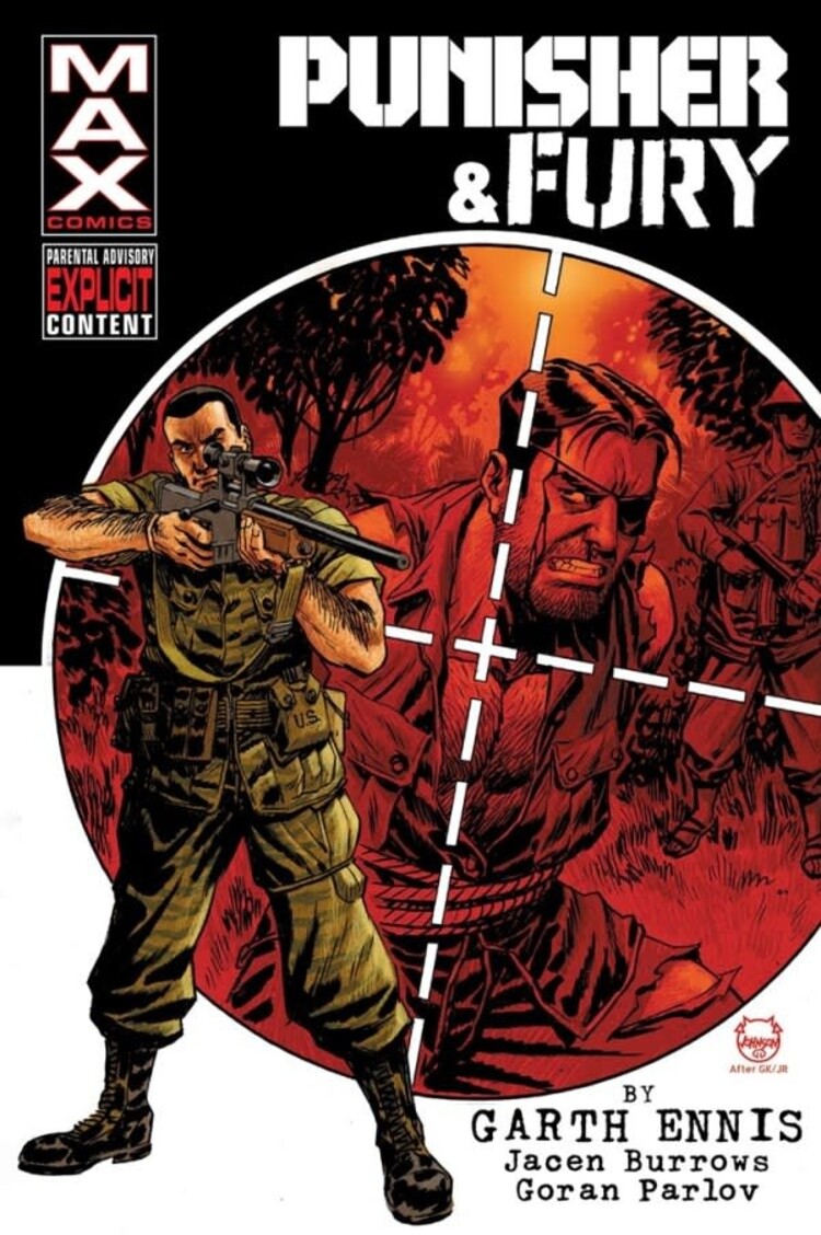 MARVEL COMICS PUNISHER & FURY MAX BY GARTH ENNIS OMNIBUS HC JACEN BURROW VARIANT [DM ONLY]