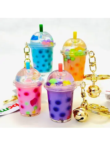 PASTEL ROUND TOP BOBA FLOATY KEY CHARM