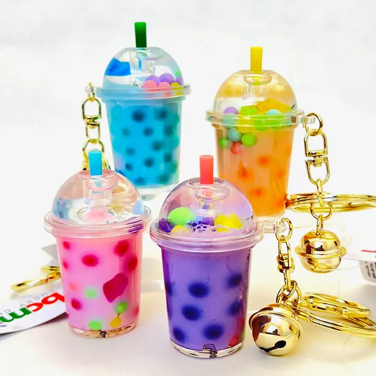 PASTEL ROUND TOP BOBA FLOATY KEY CHARM