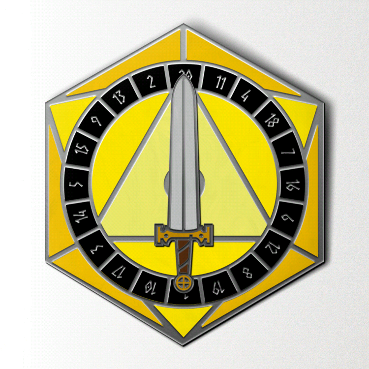 NORSE FOUNDRY D20 SWORD SPINNER YELLOW PIN