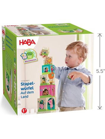 HABA GAMES STACKING CUBES ON THE FARM
