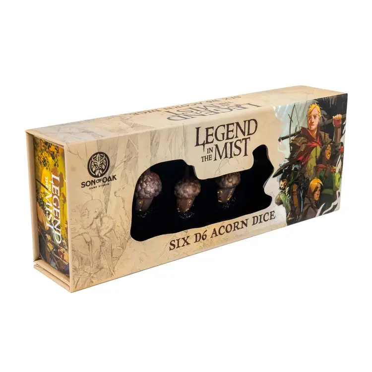 FANROLL LEGEND IN THE MIST RESIN ACORN DICE SET 6 D6