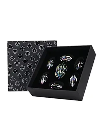 LPG DICE ELLIPTIC HOLLOW OILSLICK RPG DICE SET
