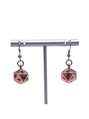 NORSE FOUNDRY IOUN STONE D20 EARRINGS COPPER STILL