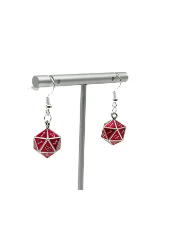 NORSE FOUNDRY IOUN STONE D20 EARRINGS VAMPIRE BLOOD