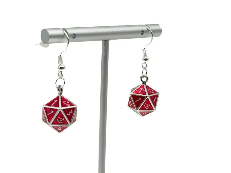 NORSE FOUNDRY IOUN STONE D20 EARRINGS VAMPIRE BLOOD