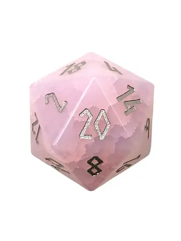 SHATTERED PINK OPALITE BOULDER 30MM GEMSTONE D20 DICE