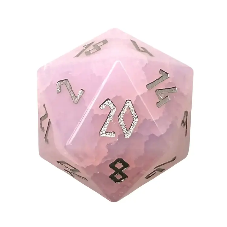 SHATTERED PINK OPALITE BOULDER 30MM GEMSTONE D20 DICE