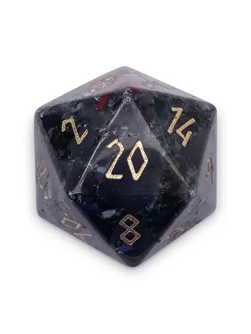 BLOODSTONE BOULDER 30MM GEMSTONE D20 DICE