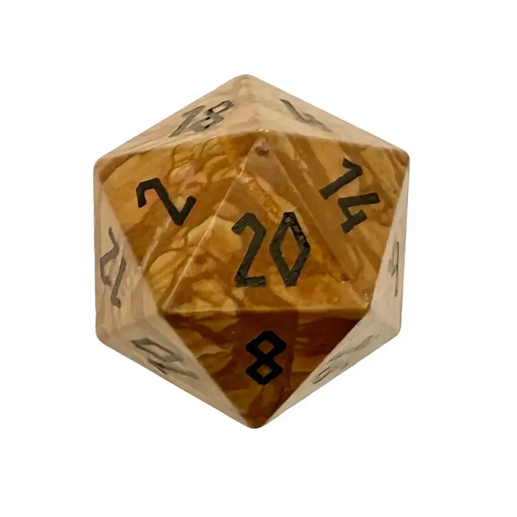 PICTURE JASPER BOULDER 30MM GEMSTONE D20 DICE
