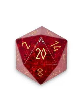 SHATTERED ZIRCON GARNET BOULDER 30MM GEMSTONE D20 DICE