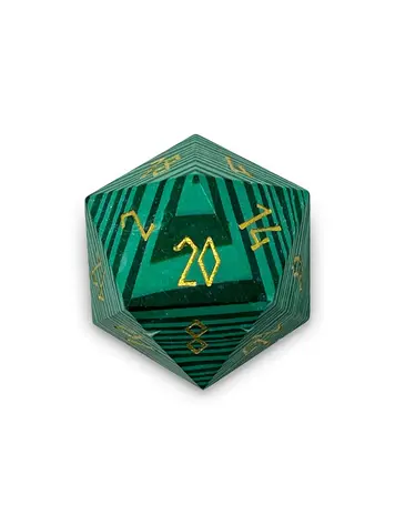 MALACHITE BOULDER 30MM GEMSTONE D20 DICE