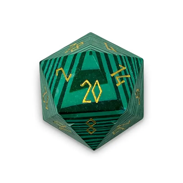 MALACHITE BOULDER 30MM GEMSTONE D20 DICE
