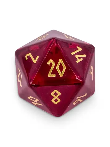 ZIRCON GARNET BOULDER 30MM GEMSTONE D20 DICE