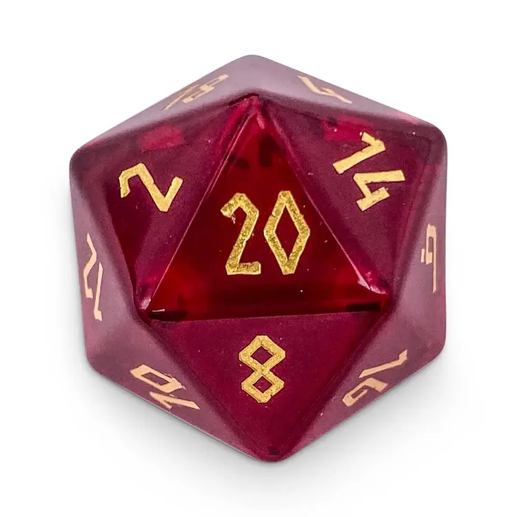 ZIRCON GARNET BOULDER 30MM GEMSTONE D20 DICE
