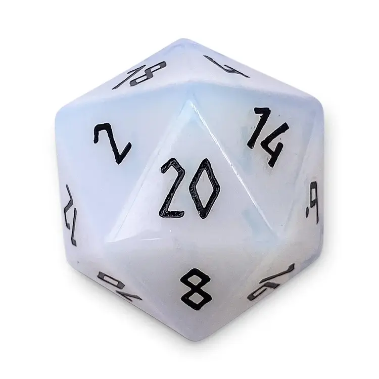OPALITE BOULDER 30MM GEMSTONE D20 DICE