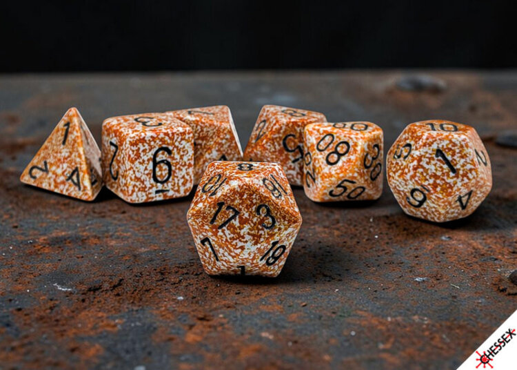 CHESSEX CHX 25333 7CT POLYHEDRAL SET SPECKLED RUST
