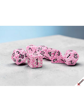 CHESSEX CHX 25354 7CT POLYHEDRAL SET SPECKLED PINK
