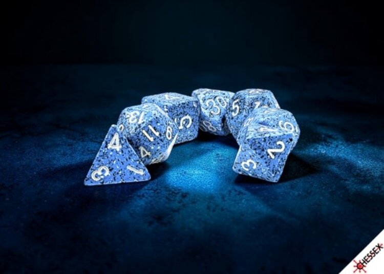 CHESSEX CHX 25376 7CT POLYHEDRAL SET SPECKLED OCEAN STONE