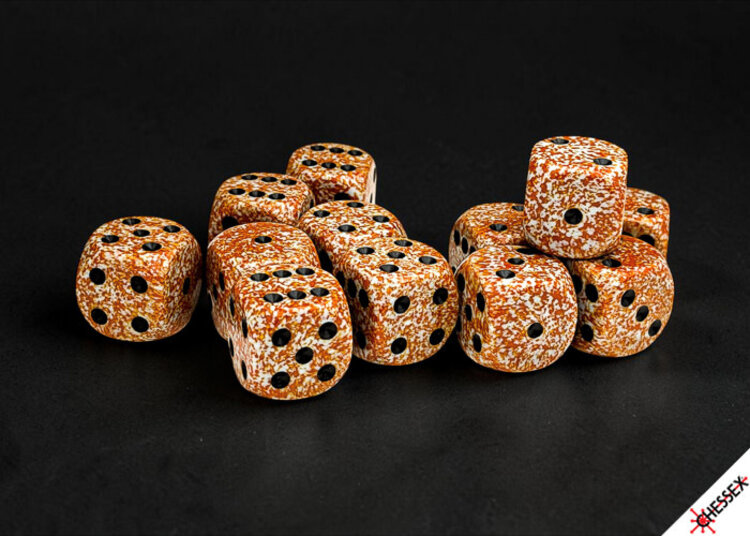 CHESSEX CHX 25733 12CT 16MM D6 SPECKLED RUST
