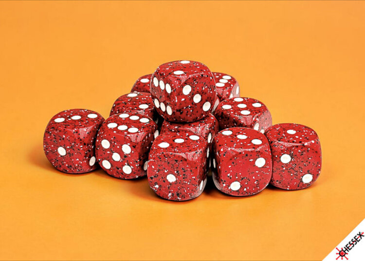 CHESSEX CHX 25774 12CT 16MM D6 SPECKLED LAVA STONE
