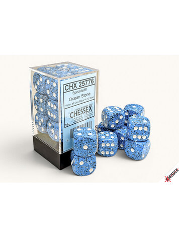 CHESSEX CHX 25776 12CT 16MM D6 SPECKLED OCEAN STONE