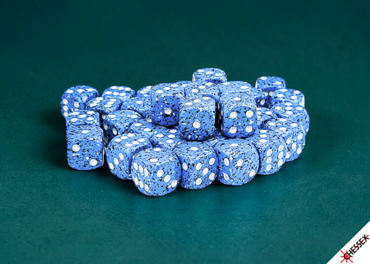 CHESSEX CHX 25976 12MM D6 BLOCK SPECKLED OCEAN STONE