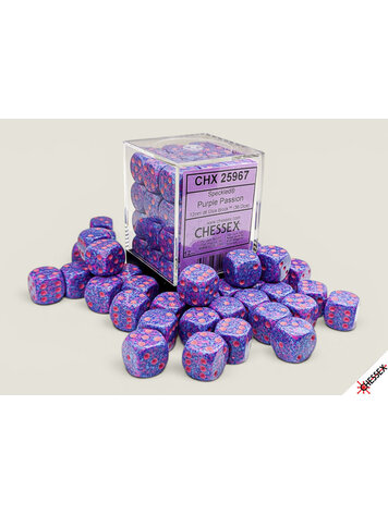 CHESSEX CHX 25967 12MM D6 BLOCK SPECKLED PURPLE PASSION