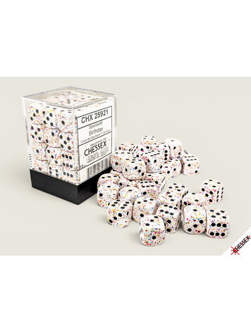CHESSEX CHX 25921 12MM D6 BLOCK SPECKLED BIRTHDAY