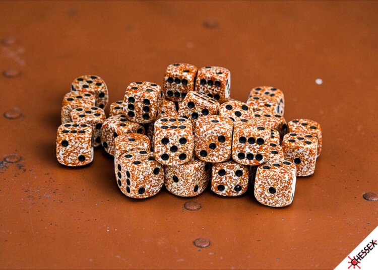 CHESSEX CHX 25933 12MM D6 BLOCK SPECKLED RUST