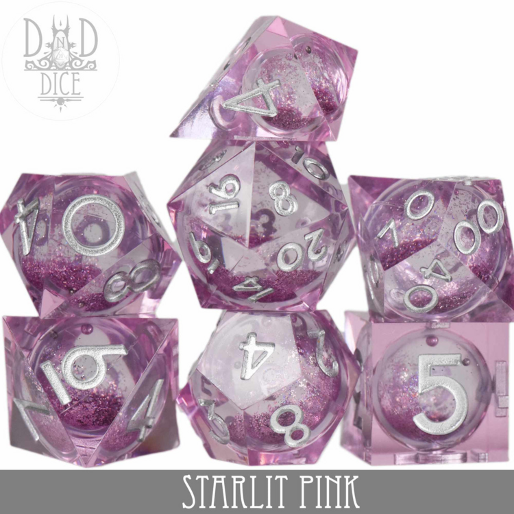 DND DICE STARLIT PINK- LIQUID CORE RPG DICE SET