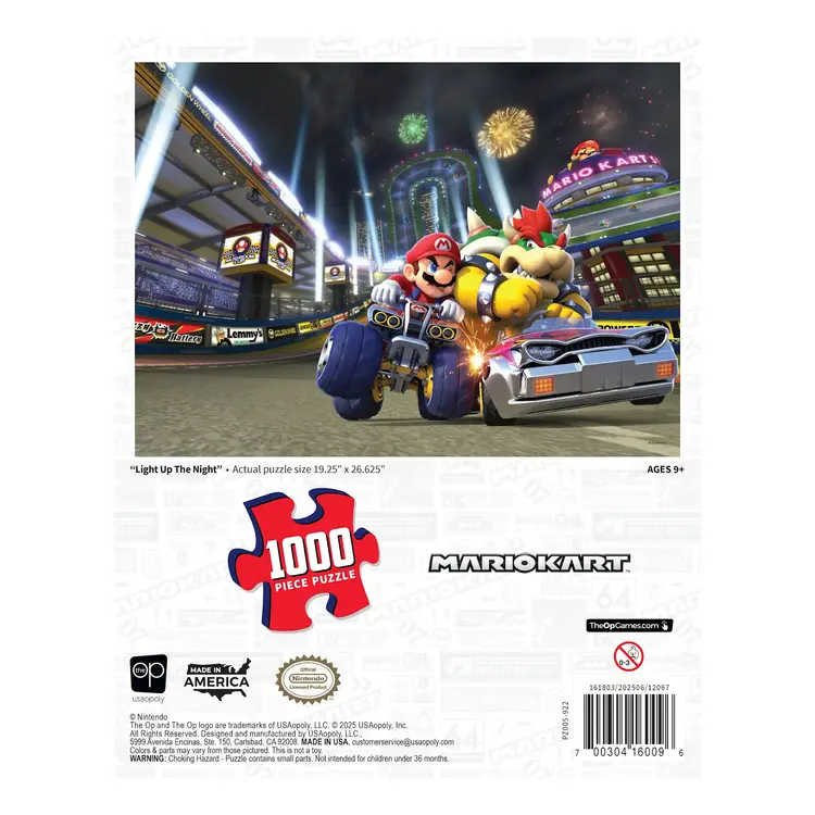 USAOPOLY MARIO KART LIGHT UP THE NIGHT 1000 PIECE PUZZLE