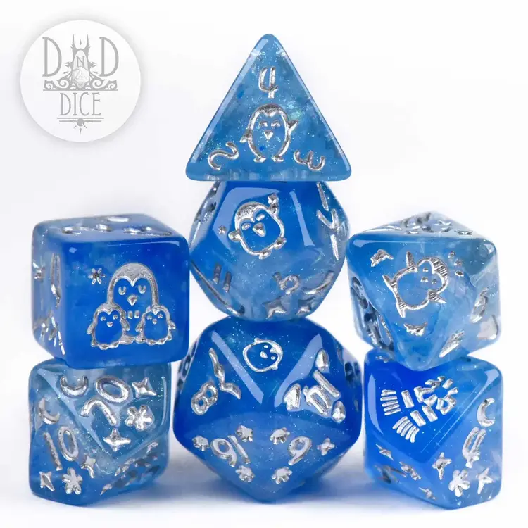 DND DICE PENGUIN ICE RINK RPG DICE SET