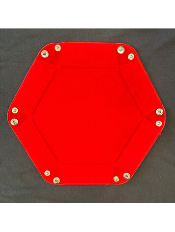 GENERIC HEXAGONAL FOLDING DICE TRAY RED