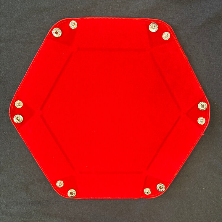 GENERIC HEXAGONAL FOLDING DICE TRAY RED