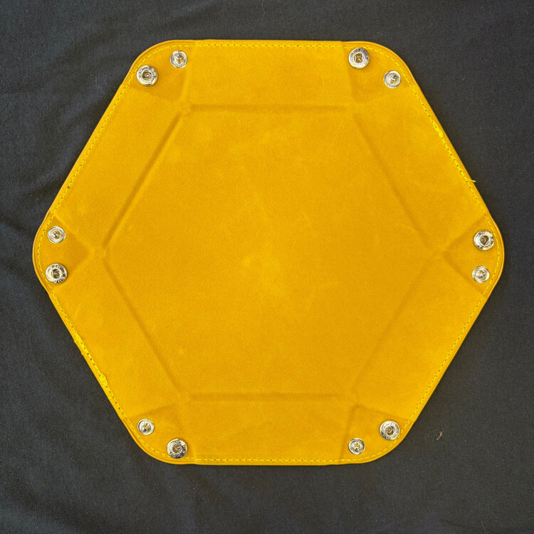 GENERIC HEXAGONAL FOLDING DICE TRAY YELLOW