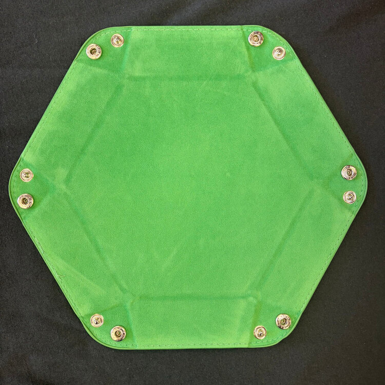 GENERIC HEXAGONAL FOLDING DICE TRAY GREEN